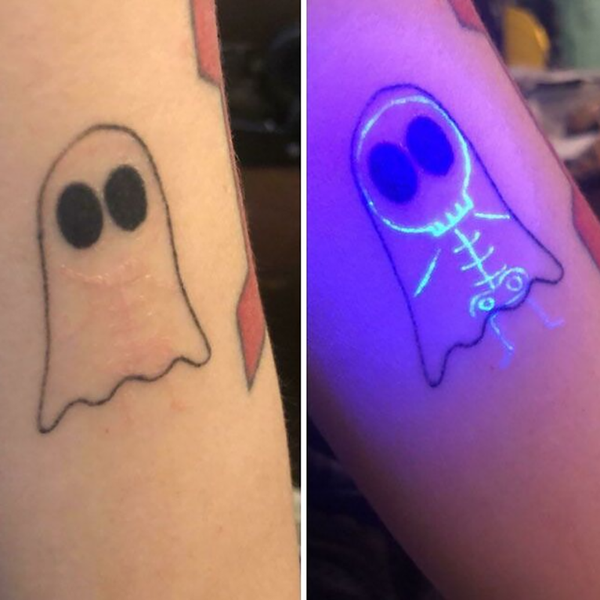 The glowing ghost Halloween Tattoo