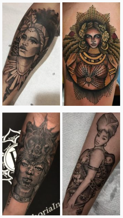 The goddess of Africa tattoo