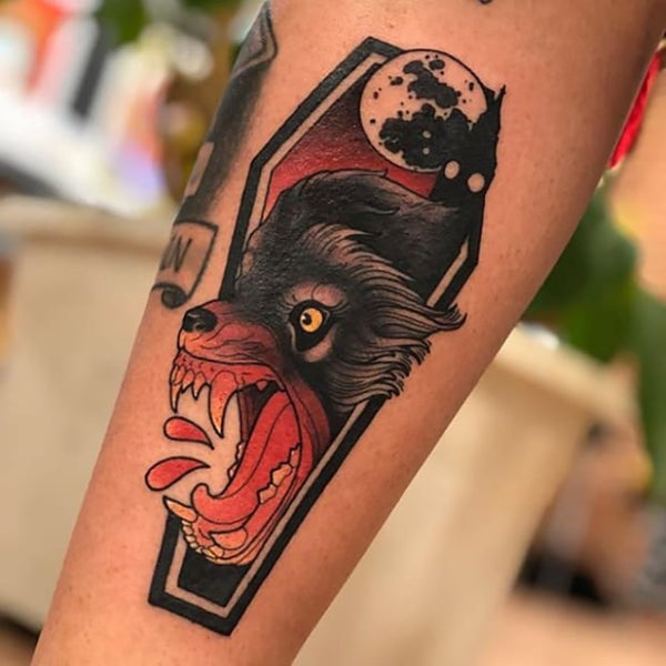 Werewolf halloween tattoo