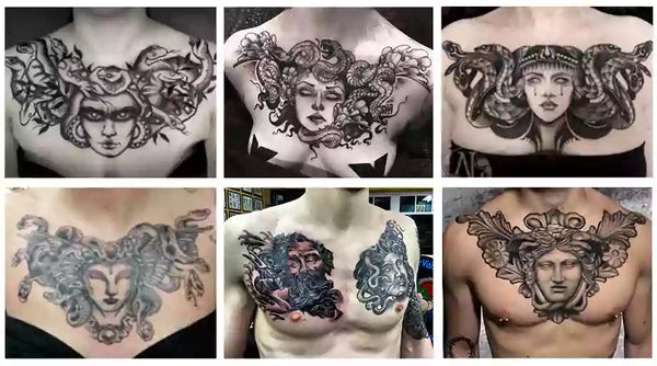 cnc Medusa chest tattoo