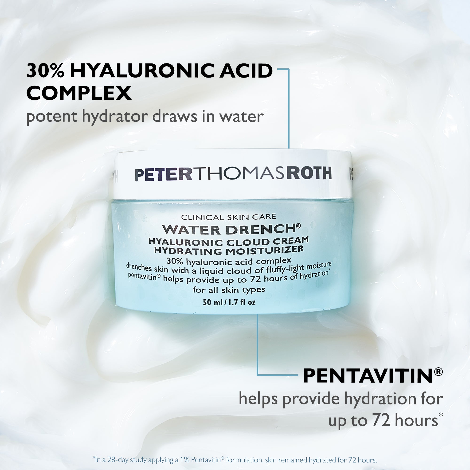 Peter Thomas Roth Water Drench Hyaluronic Cloud Cream Hydrating Moisturizer|1.7 Fl oz In Default Title