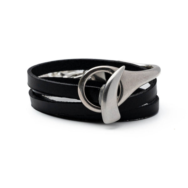 The Full Black Nail Leather Bracelet, Bralux