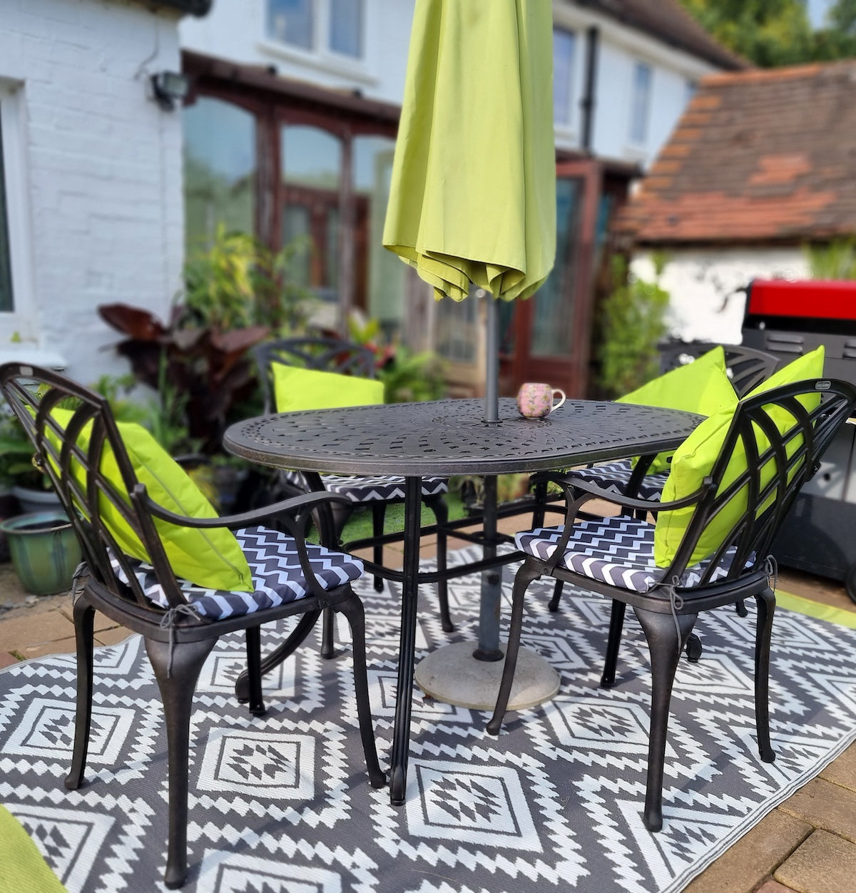 Place an outdoor rug on your deck
