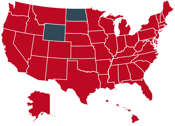 Map of USA showing states we shipped to