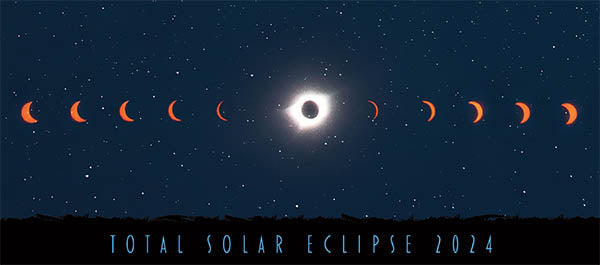 Solar Eclipse 2024 Panorama postcard