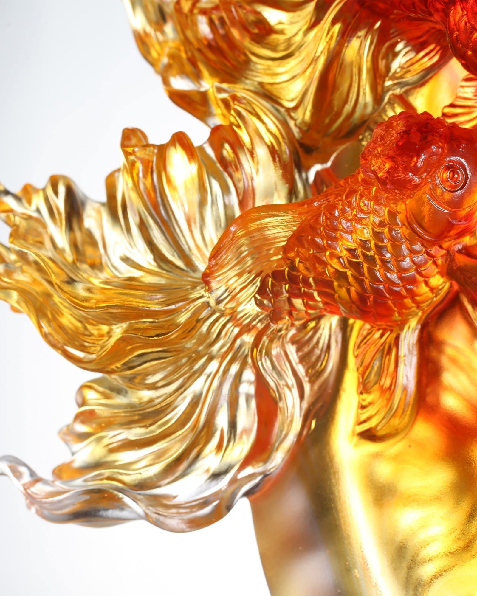 LIULI Crystal Carp Fish Sculpture, Together, We Rise – LIULI Crystal Art -  Singapore