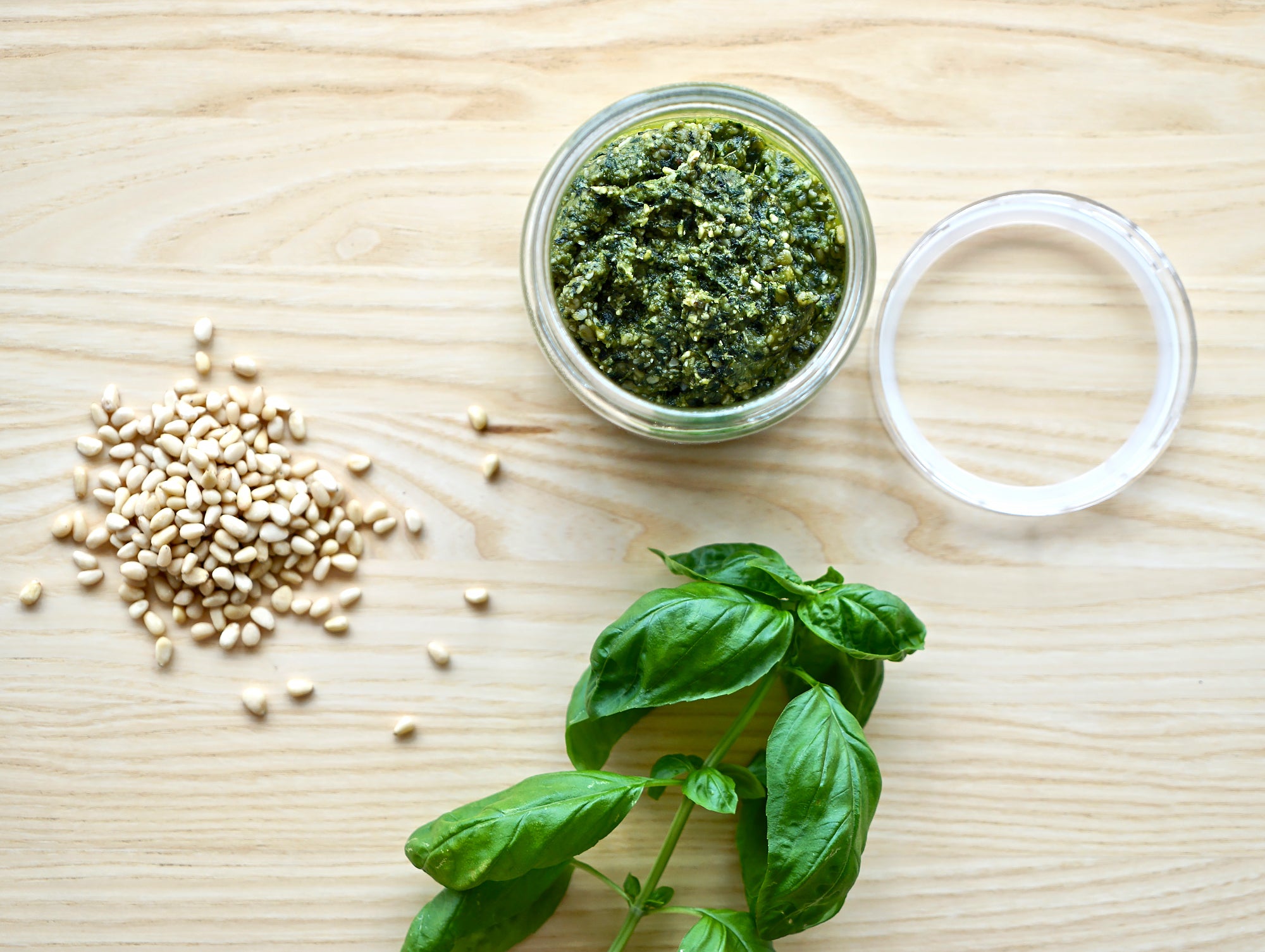 Basil Pesto in a HAY Japanese Glass Jar