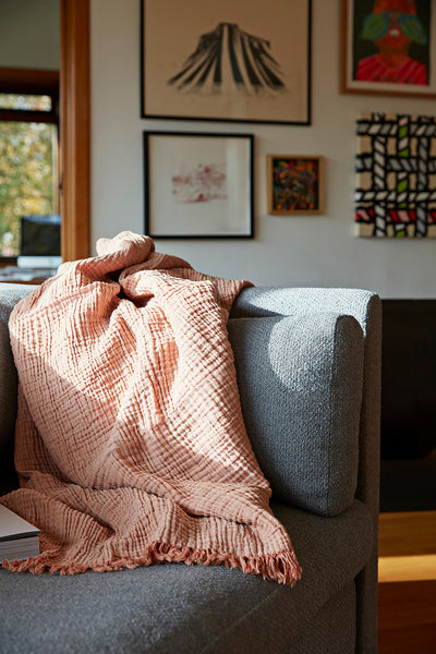 Crinkle Blanket in Peach by HAY