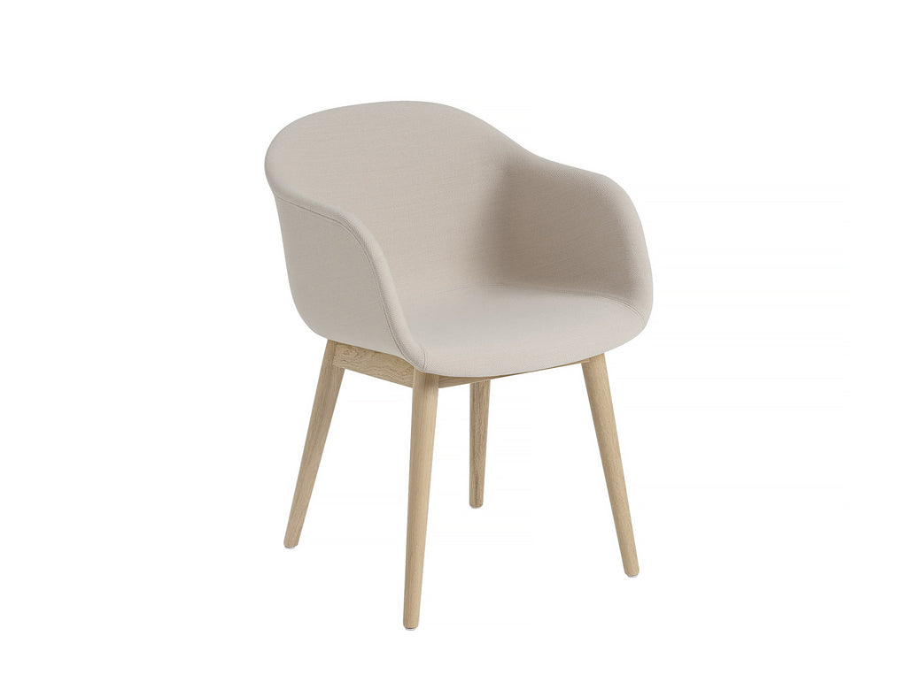 fiber armchair upholstered with wood basemuuto