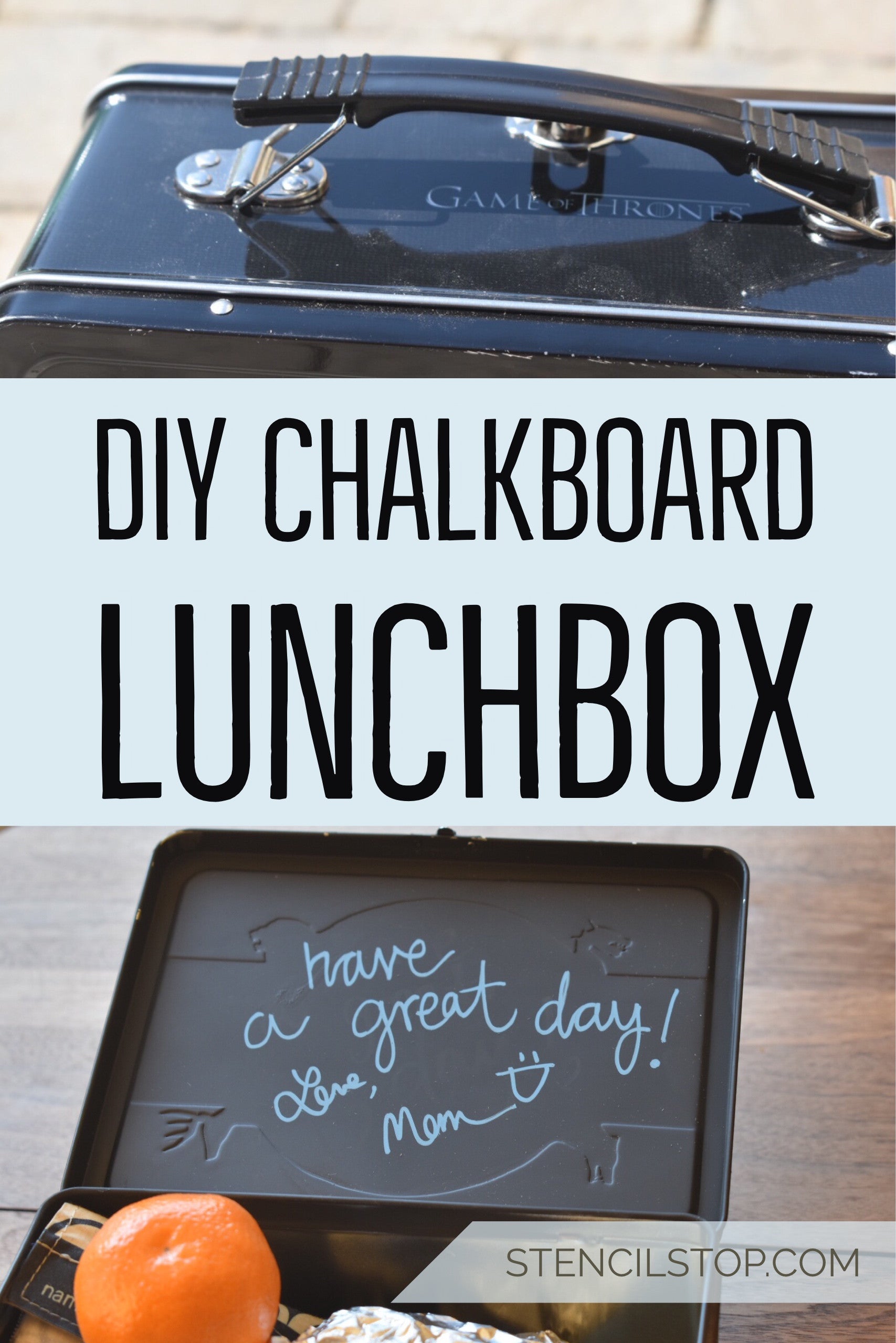 Stencil Stop - Pinterest DIY Chalkboard Lunchbox Project
