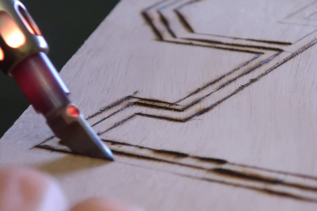 Step by step how to use a stencil for wood burning