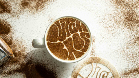 Plantilla de taza de café psicodélica de Dutch Bros.
