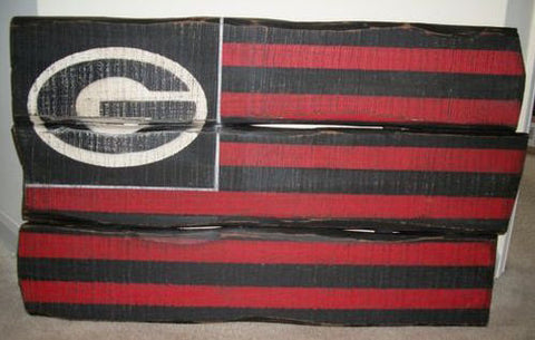 Stencil Stop - University of Georgia Bulldogs Flag on Wood