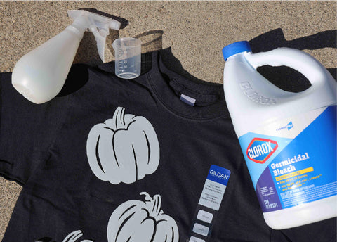 Materials for bleaching a shirt with stencils