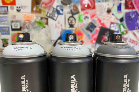 Grayscale Montana Paint Cans