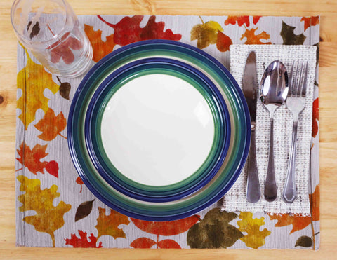 DIY Stenciled Thanksgiving place mat table setting