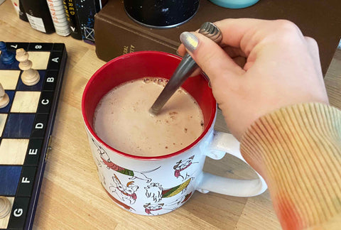 Stirring hot chocolate