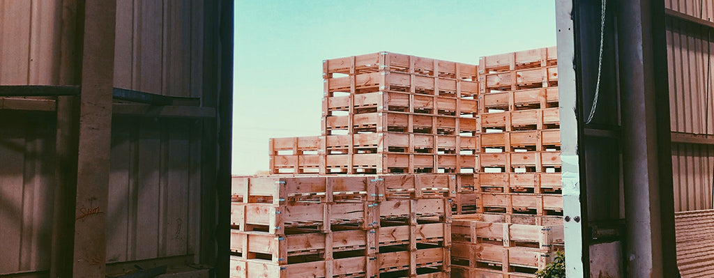 Pallets and Sky at Warehouse