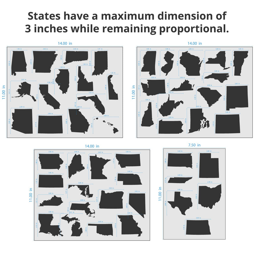 Usa 50 States Stencil Kit Stencil Stop