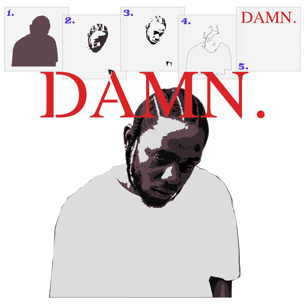 Kendrick Lamar DAMN. Album Cover Layered Stencil Set | Stencil Stop