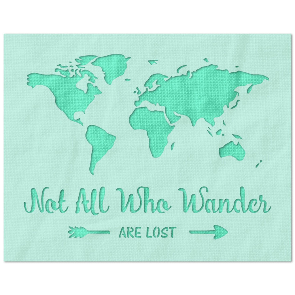 Not All Who Wander are Lost Map Stencil | Stencil Stop