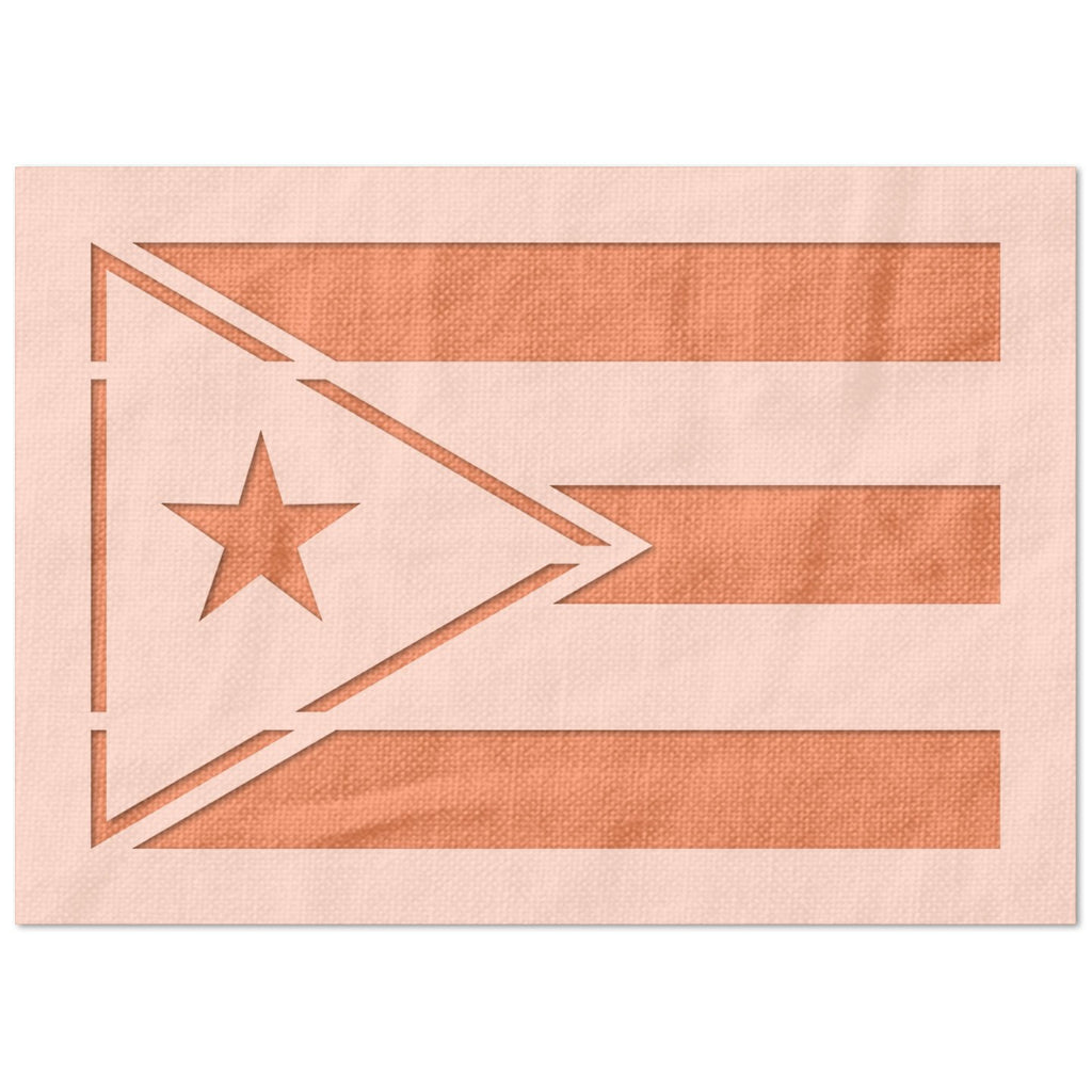 Puerto Rico Flag Short Stencil Stencil Stop