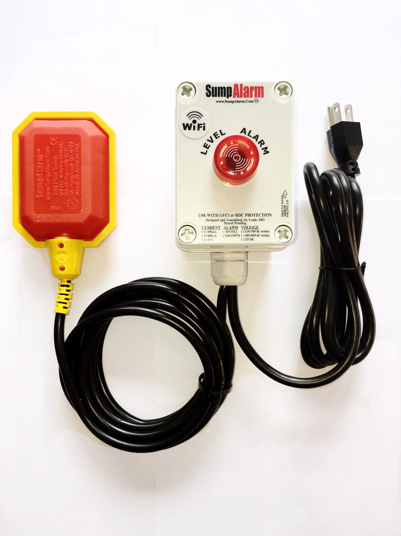 Sump Alarm Wifi Water Sensor, Wireless Sump Pump Alarm with Float Swit