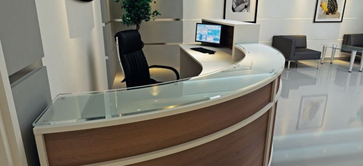 L-shaped Reception Desk With Storage