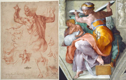 Michelangelo the renaissance artist sketch