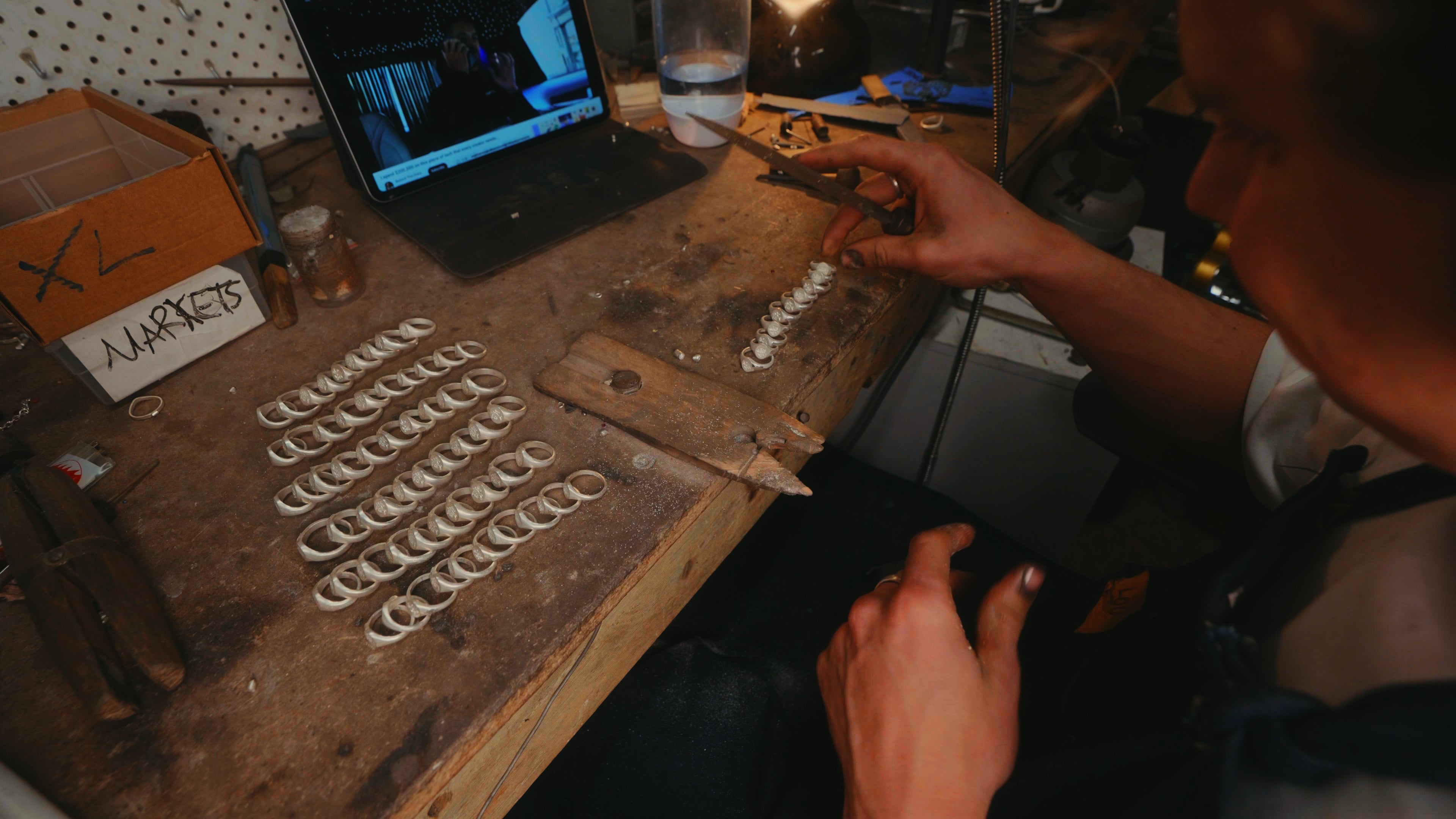 Lou working at his bench