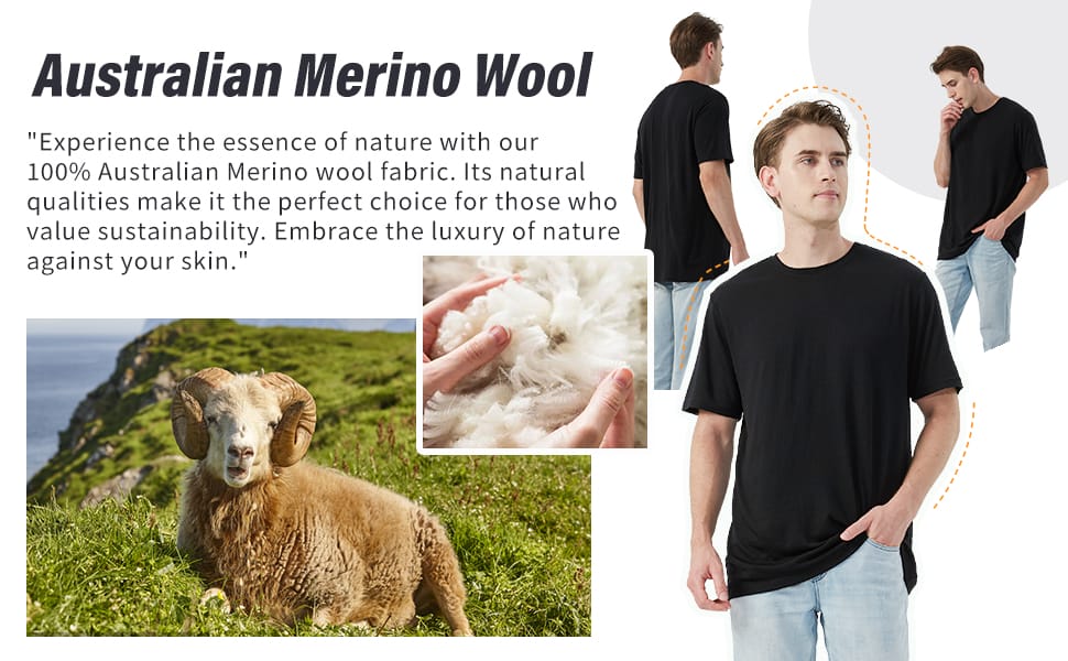 Merino Protect 100% Merino Wool T-Shirt for Men Dark Gray