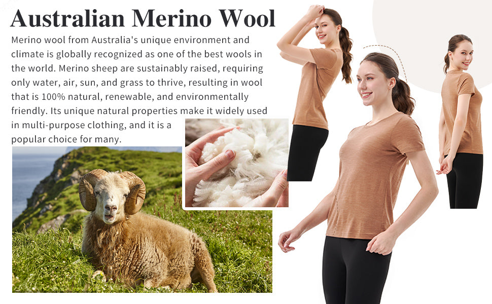 Merino-Protect-100-Australian-Merino-Wool-T-Shirt-Women caremel