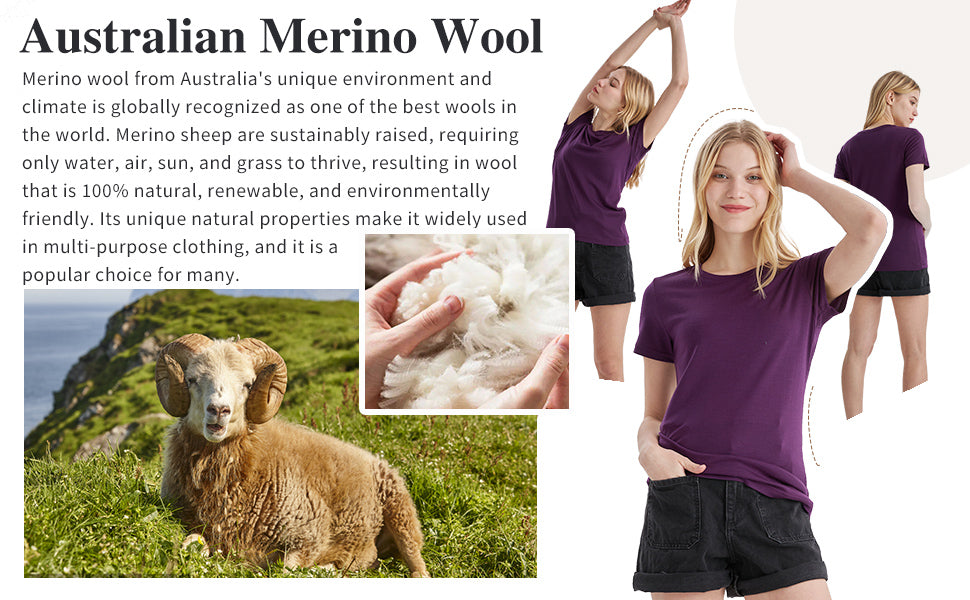 Merino-Protect-100-Australian-Merino-Wool-T-Shirt-Women purple