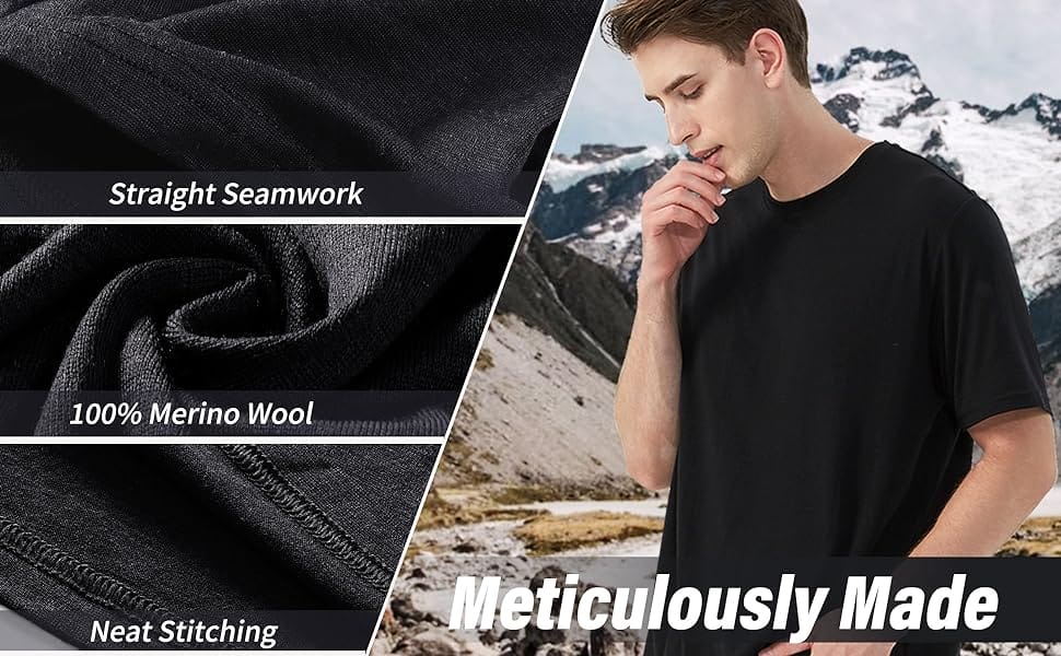 Merino Protect 100% Merino Wool T-Shirt for Men Dark Gray