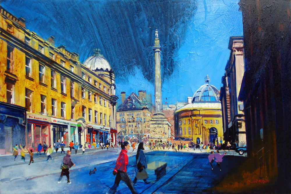 Original Art For Sale Of Grey Street Newcastle Upon Tyne Neil Mcbride Art