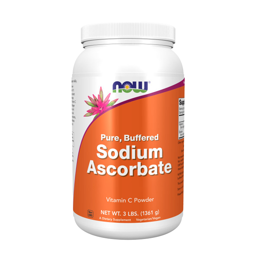 now foods sodium ascorbate powder 1361g front cover