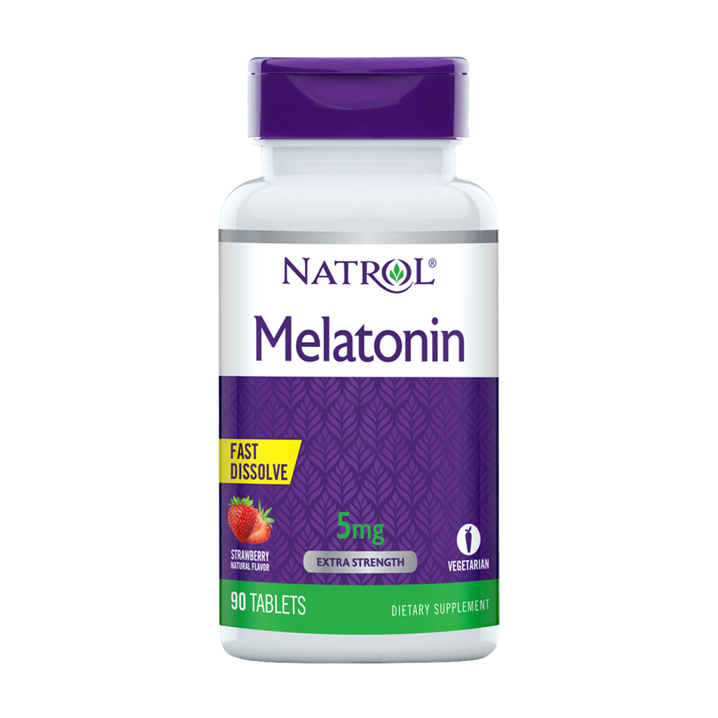 natrol melatonin sleep 5mg strawberry bottle 90 comprimés