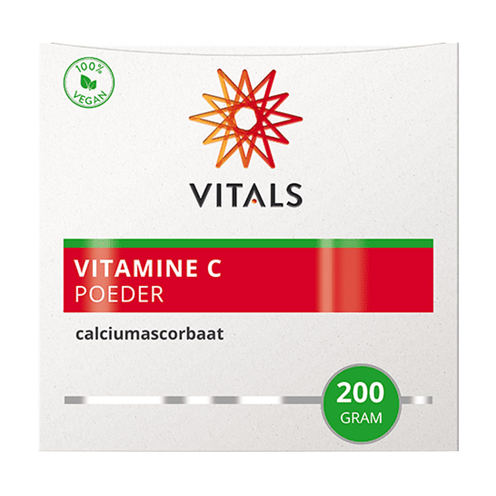 Vitals Vitamine C en poudre ascorbate de calcium emballage