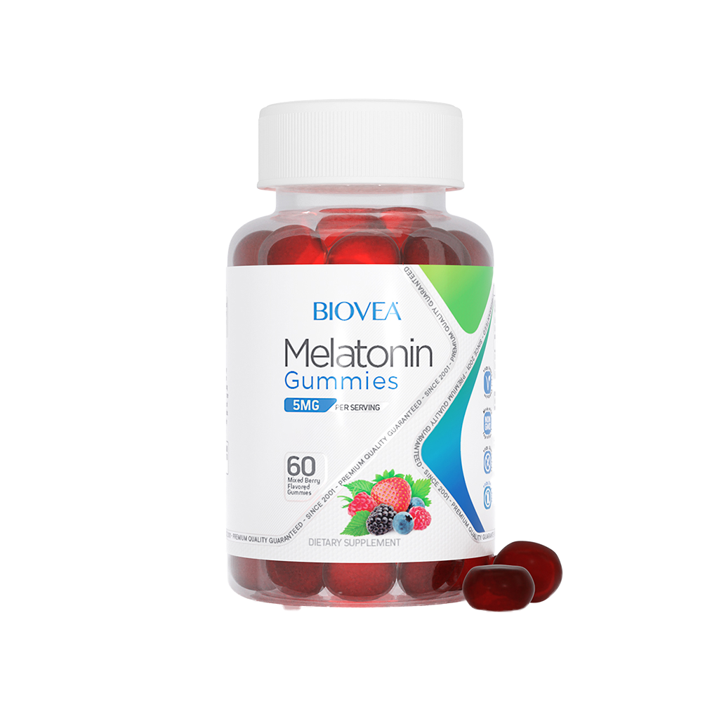 biovea melatonine gummies 5mg berry 60 gummies packshot