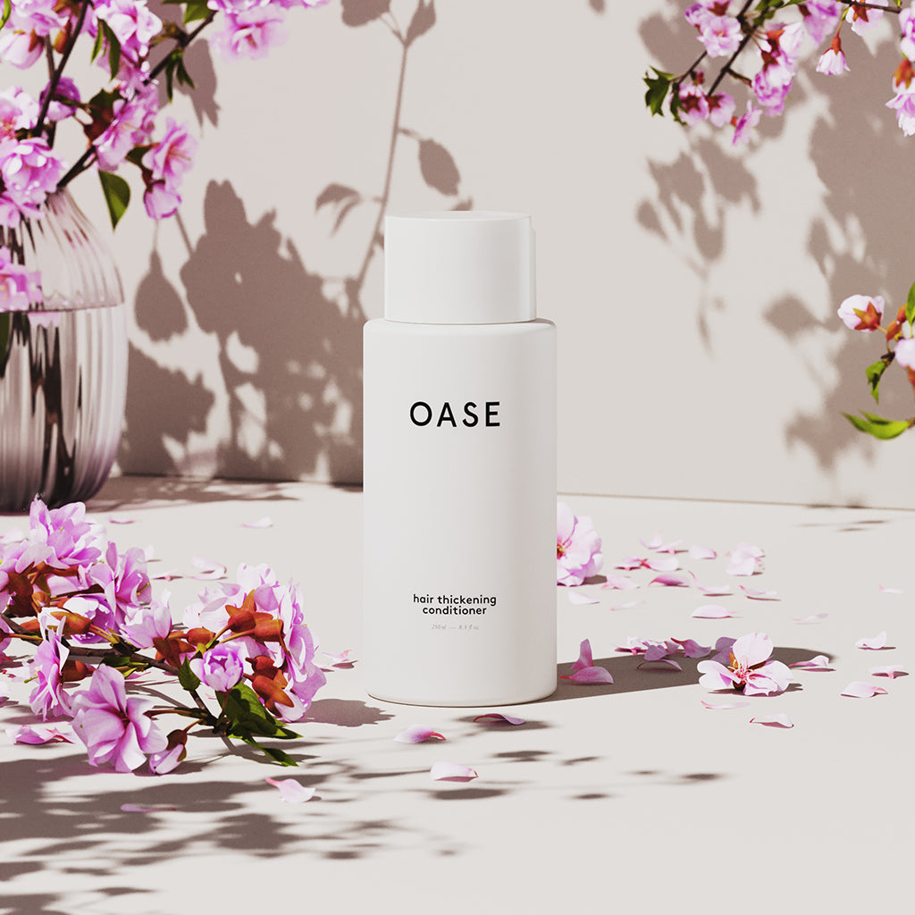 oase hair thickening shampooing conditioner 2x 300ml sfeerfoto bloemen conditioner