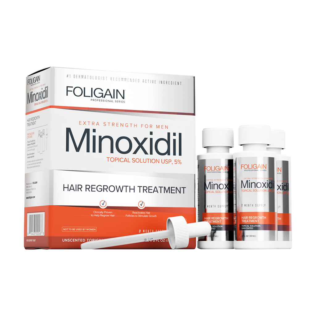 foligain minoxidil 5 solution topique pour la repousse des cheveux pour les hommes 180ml 1