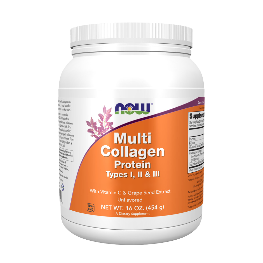 NOW Foods Multi Collagen Protein Types I, II & III Powder (454 gr.) Couverture avant