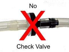 Duck Bill’ intake valve to control solution back flow instead of the standard check valve