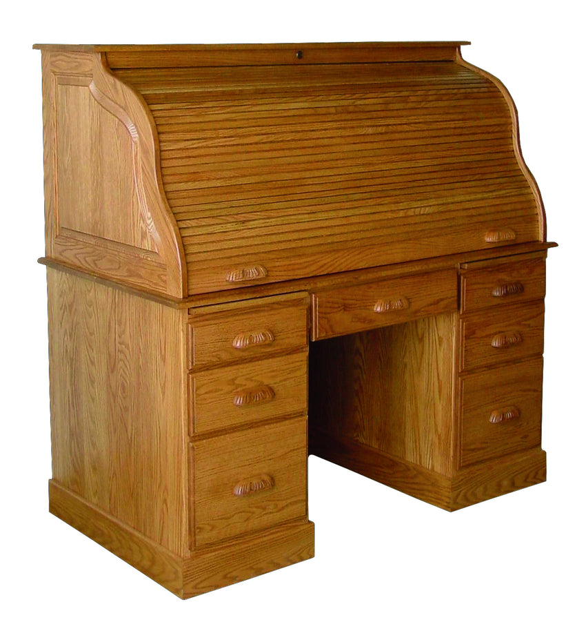 Heirloom 54 Computer Rolltop Desk With Flat Sides Plain And