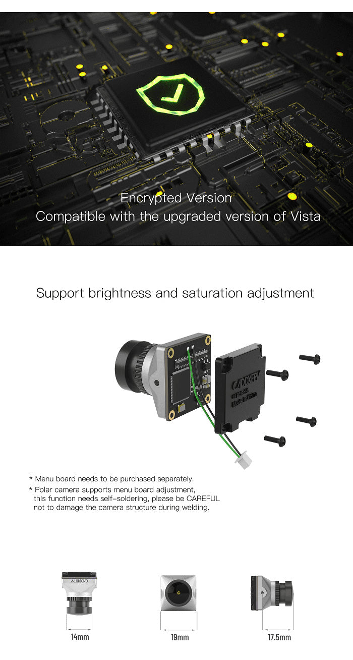 Caddx Polar starlight Digital HD FPV Camera with 12CM Cable