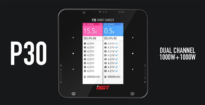 ISDT P30 1500W 60A Dual Channel Battery Balance Charger