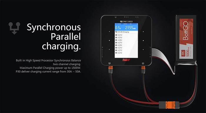 ISDT P30 1500W 60A Dual Channel Battery Balance Charger