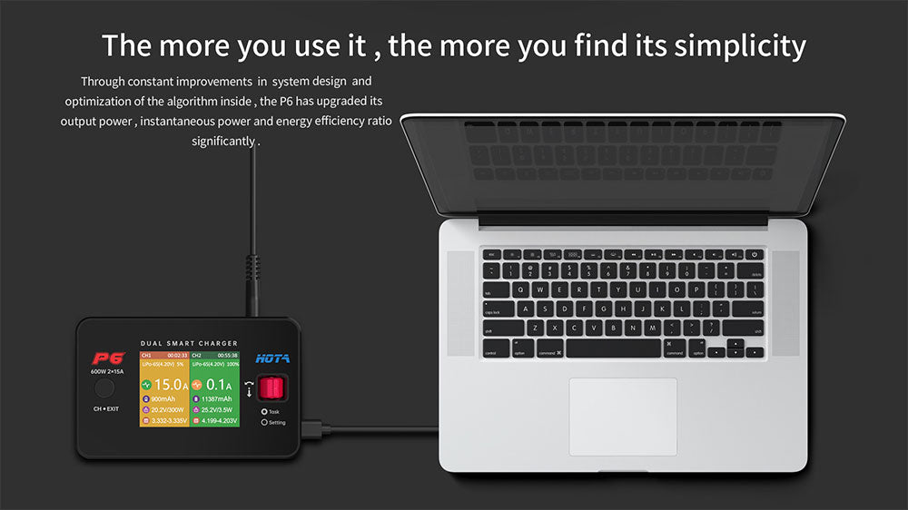 HOTA P6 DC600W 15AX2 DC Dual Channel Smart Charger