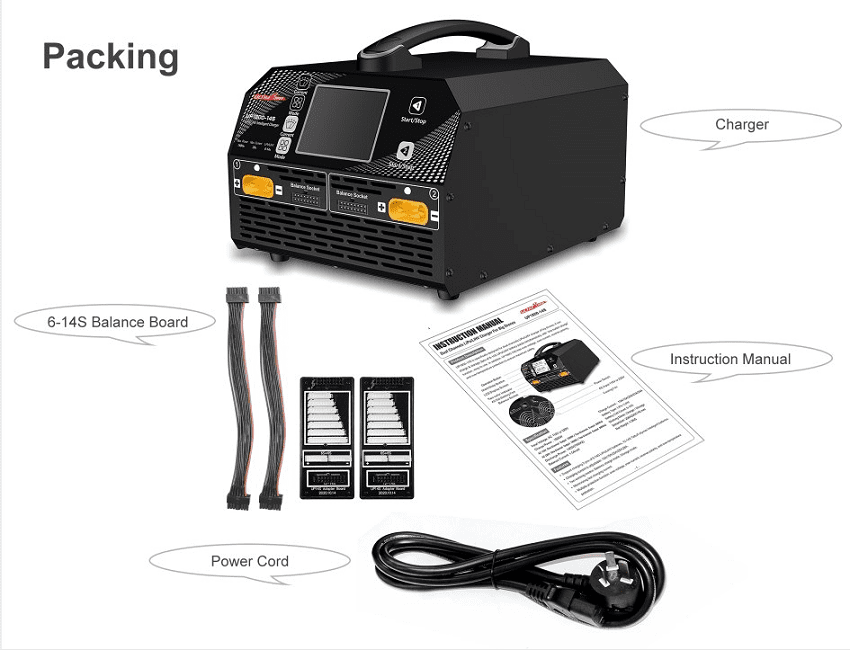 Ultra Power UP1800-14S 2X900W 28A 6-14S LiPo Battery Charger