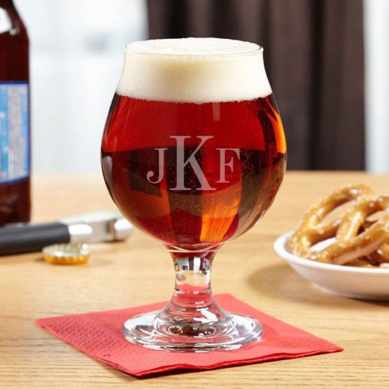 Monogrammed Beer Snifter Glass for Beer Connoisseurs